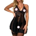 thumbnail image 4 of ZRBYWB Women Sleepwear Lace Suspenders Imitation Silk Backless Seductive Midnight Nightdress For Women, 4 of 9