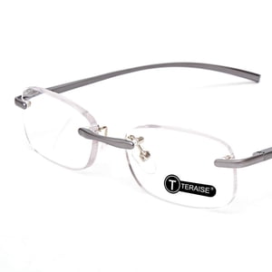 TERAISE Rimless Reading Glasses Spring Hinge Glasses for Reading with Cases Men and Women(3.5X)