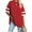 Red, variant on Rezuofi 2 Pcs Womens Oversized Tees Loose T Shirts Half Sleeve Crew Neck Color Block Cotton Tunic Tops