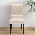 thumbnail image 4 of Chair Cover Khaki Stripes Dining Chair Slipcovers French Stripe Farmhouse Style Stretch Removable Chair Seat Protector Party Decoration, 4 of 6