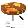 thumbnail image 4 of Gukieu Dinosaurs and Leaves Print Round Chair Cover, Dust-proof and Non-slip Bar Chair Protective Cover, Suitable for Bars, Restaurants, Offices-12 inch, 4 of 7