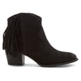 thumbnail image 2 of Marc Fisher Womens Sade Leather Almond Toe Ankle Cowboy, Black Suede, Size 6.0, 2 of 6