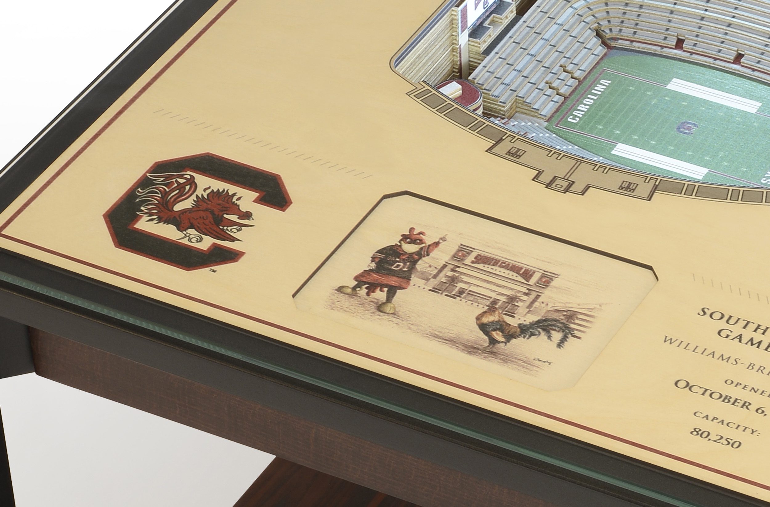 South Carolina Gamecocks 25-Layer StadiumViews Lighted End Table