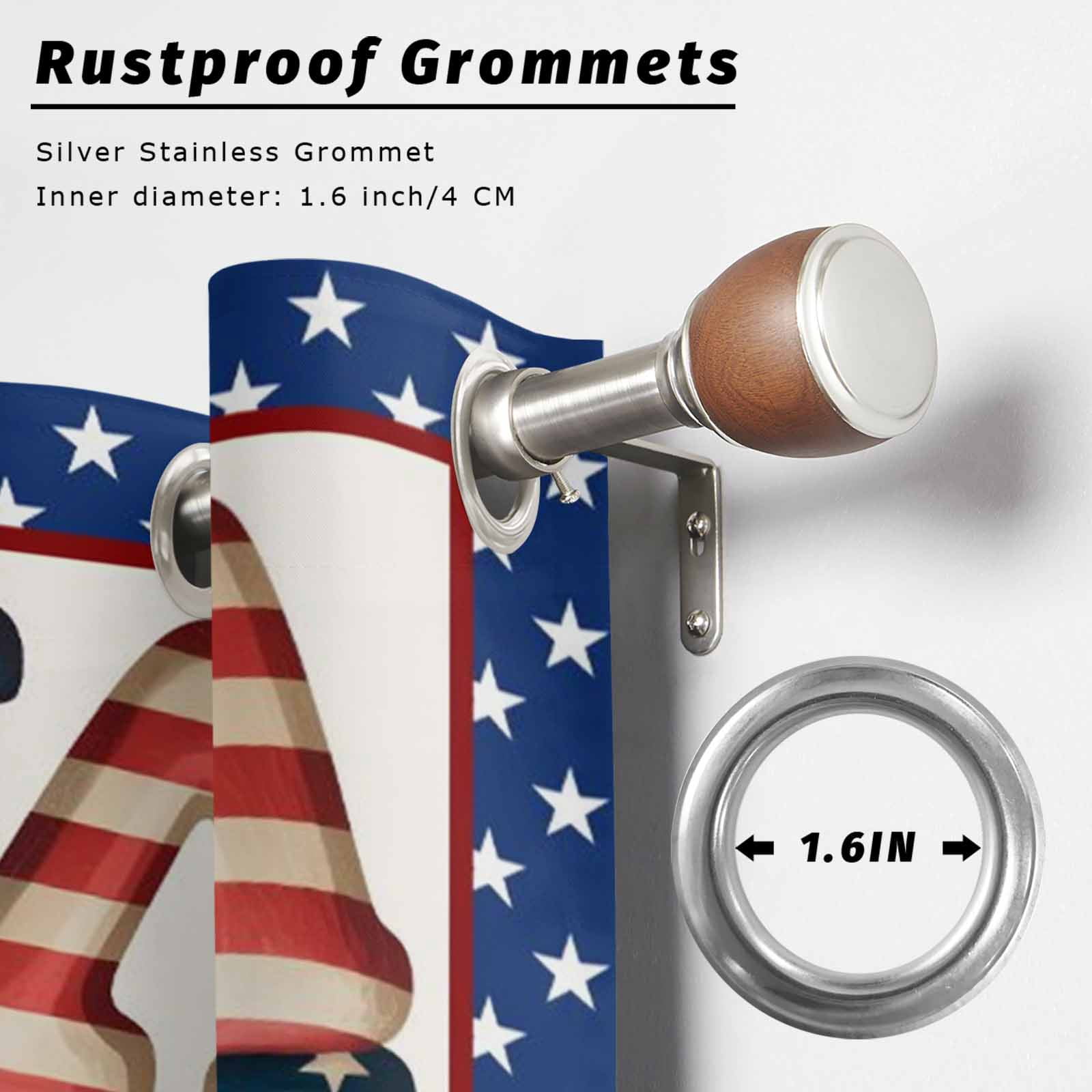 Independence Day Outdoor Curtains for Patio, Love U.S. Flag Sunflower Star Flag Day Sunshade Privacy Drapes Grommet Waterproof Outside Curtains for Porch/Cabana/Balcony 54"x 95", 2 Panel