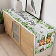 thumbnail image 4 of St. Patrick's Day Table Runner - 36 Inch Long, Kitchen Dining Table Runner Dresser Scarves, Green Gnomes Lucky Shamrocks Grey Farm Wooden Farmhouse Decor for Coffee Tables Wedding Party Banquet, 4 of 8