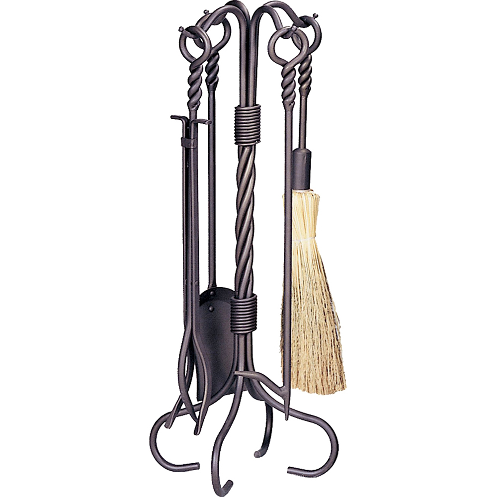 Uniflame Bronze Finish Fireplace Tool Set, 5Piece