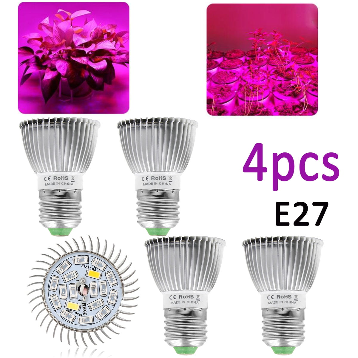 40W LED Grow Plant Light Bulb Pflanzenlampe 6 Band Blüte 6500K Full Spectrum E27 