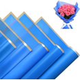 thumbnail image 1 of DMIMIA 20 Sheets Flower Wrapping Paper, Waterproof Floral Bouquet Wrapping Paper for DIY Crafts, Gift Packaging, Flower Shop Bouquet Packaging(Blue,Gold Edge), 1 of 7