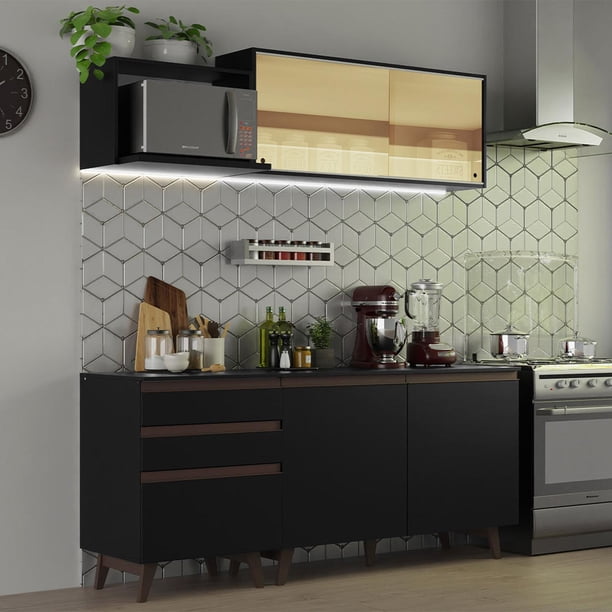 Cocina Integral Completa Modular Madesa Reims 180cm Negro 03