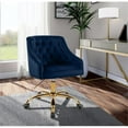 thumbnail image 2 of Pemberly Row Velvet Swivel Adjustable Office Chair in Soft Navy/Rich Gold, 2 of 6