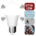 thumbnail image 2 of Lámpara con Sensor de movimiento PIR, bombilla LED de 220V, E27, 7W, 9W, 12W, 15W, AC85-265V, radiación infrarroja, Detector de movimiento, luz nocturna de seguridad, 2 of 4