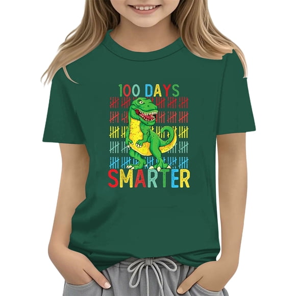 LNMQLPDBS Cute Summer Tops 100th Day of School Shirt Short Sleeve Crewneck Colorful Numbers Printed Tshirts Unisex Baby Clothes
