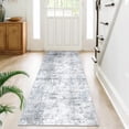 thumbnail image 4 of BERTHMEER 2'x6' Runner Rugs for Kitchen Hallway Laundry Entryway Bedroom Stairway Corridor Non-Slip Washable Distressed Modern Rugs,Blue&Gray, 4 of 5