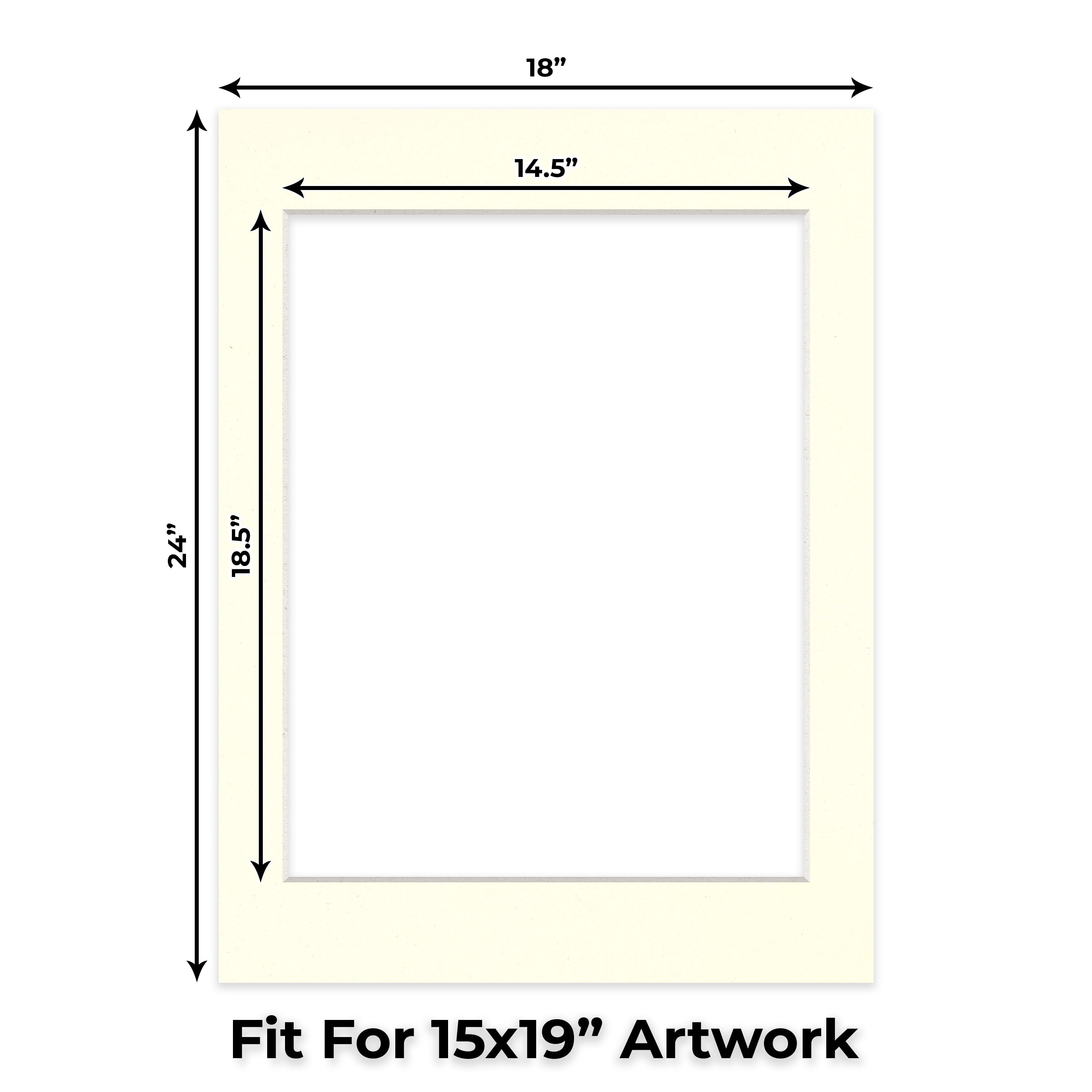 Cream Linen Picture Frame Mat for 18x24 Frames - Fits 15x19 Photos - 50 Mats