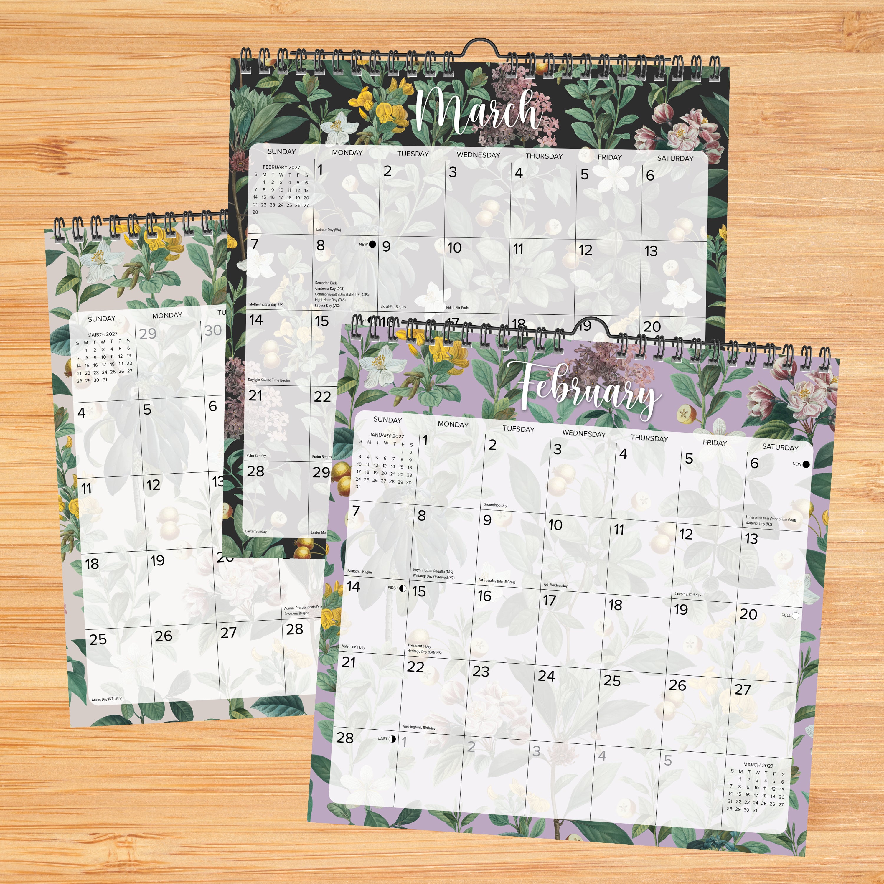 Willow Creek Press Botanical Nature 2027 12" x 12" Spiral Wall Calendar (65587)