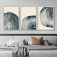 thumbnail image 2 of IDEA4WALL Framed Canvas Print Wall Art Set of 3 Navy Blue Wood Tree Ring Art Prints, Minimalist Art, Modern Neutral Wall Decor, Retro Trees Textured Artwork for Home Decor - White 16"x24"x3, 2 of 5