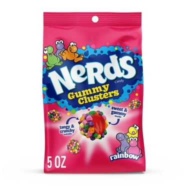 NERDS Gummy Clusters, Candy, Rainbow Pack Of 1 Crunchy and Gummy