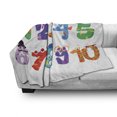 thumbnail image 3 of Number Soft Flannel Fleece Throw Blanket, Math Signs as Funny Characters Monsters Giraffe Snake Childish Cartoon, Cozy Plush for Indoor and Outdoor Use, 70" x 90", Multicolor, by Ambesonne, 3 of 6