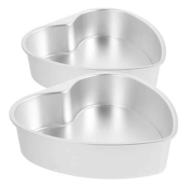 Molde para pasteles en forma de corazón de aluminio de 18 cm con fondo extraíble, 2 unidades, ideal para San Valentín, bodas y cumpleaños