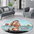 thumbnail image 1 of LaModaHome Rounded Rug Round Gta Inspired RugNon-Slip Rug Washable Mat Child Stain Resistant Living Room Kitchen Carpet 3X3ft(90X90cm), 1 of 5