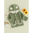 thumbnail image 3 of Bagilaanoe Toddler Baby Boy Girl Hooded Jacket Long Sleeve Single-Breasted Coat with Pockets 6M 12M 18M 24M 3T 4T Kids Fall Casual Outwear, 3 of 9