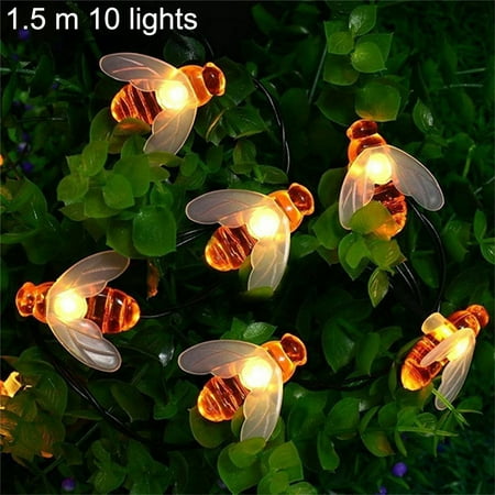 Honey Bee LED String Fairy Light Outdoor Garden Fence Patio Christmas Garland Lights;Honey Bee LED String Light for Garden Fence Christmas Garland