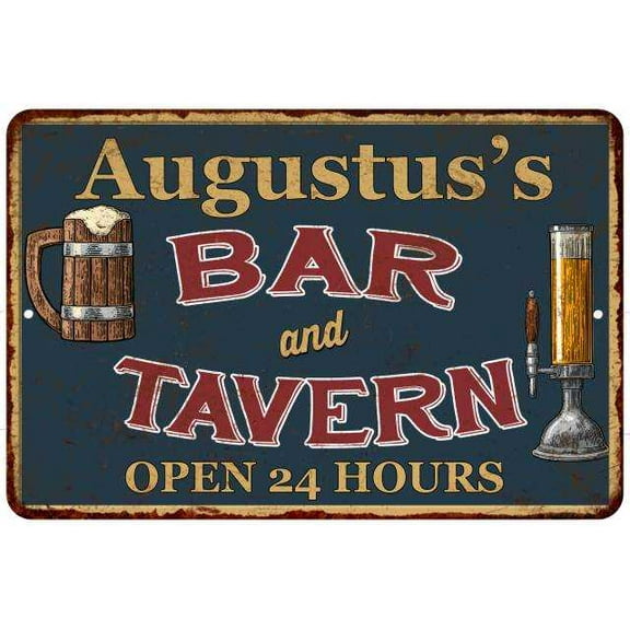 Augustus's Green Bar & Tavern Rustic Sign Decor 8x12 108120047961