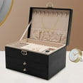thumbnail image 6 of 3 Tiers Watch Box,Lockable Watch Case,Watch Display Case with 2 Drawers for Rings,Bracelet Black,Velvet Lining,Jewelry Box for Men Women,Jewelry Organizer Watch Holder, 6 of 9