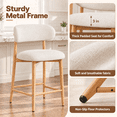 thumbnail image 4 of Bar Stools with Back Sets of 2, LEGAHOME 26"Counter Height Bar Stool, Modern Farmhouse Upholstered Bar Stool Chairs Set of 2 with Curved Back & Wood-Grain Metal Legs for 34"-39" Kitchen Island, 4 of 7