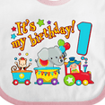 thumbnail image 4 of Inktastic It's My Birthday Circus Train 1st Birthday Boys or Girls Baby Bib, 4 of 4