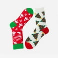 thumbnail image 4 of Arlun 1 Pair Fun Crazy Christmas Mid-Calf Socks for Women 2025 Fall Winter Novelty Colorful Festival Xmas Trees Printed Medium Tube Socks Gifts for Happy Xmas Red One Size, 4 of 4