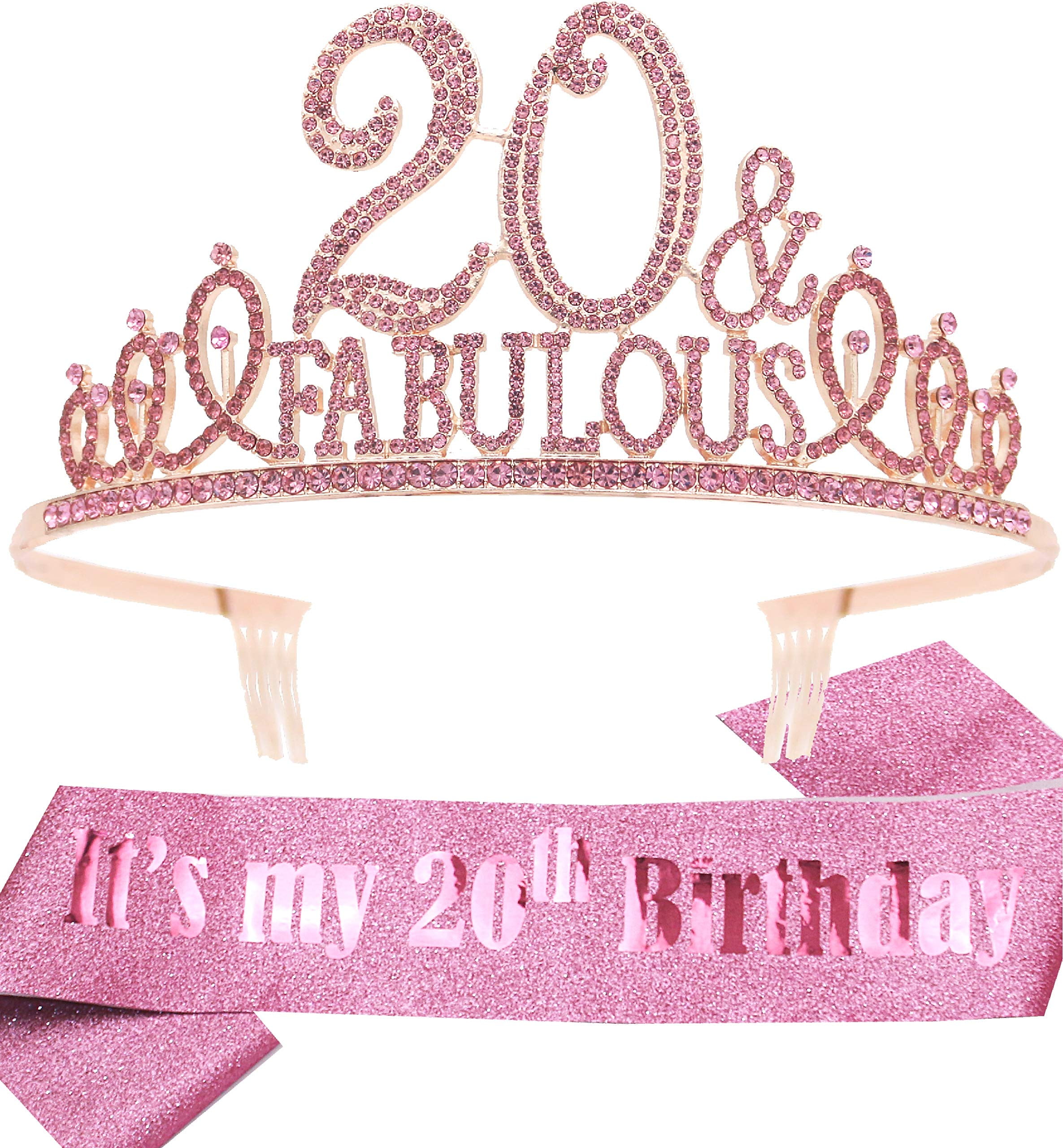 Meant2Tobe 20Th Birthday Gifts For Girls 20Th Birthday Tiara And Sash 20Th 2
