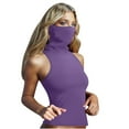 thumbnail image 2 of Otntypg Womens Sleeveless Sun Protection Shirt UPF 50+ Rash Guard Shirts with Face Mask Summer Outdoor Athletic Workout Tank Tops Purple#03 L, 2 of 6