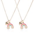 thumbnail image 1 of Collar de buen amigo ZHAOCHENG para niños flor arco iris 2 collares de amistad 36+5cm, 1 of 5
