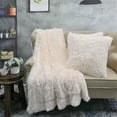 thumbnail image 4 of Home Soft Things Shaggy Throw & Pillow Cover 3 Piece Combo - Ivory - 60" x 80"/20" x 20", 4 of 10