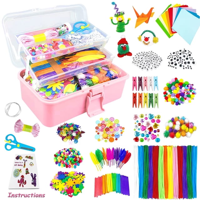 Kit de suministros de artesanía VLUSSO DIY Kids Crafts para niñas de 4 a 9 años