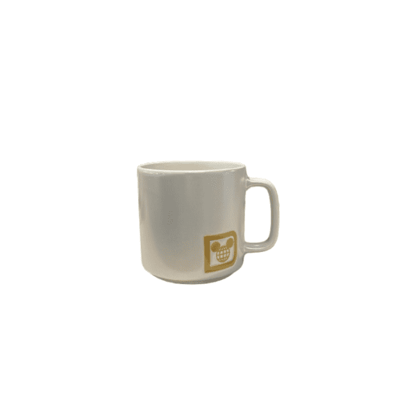 Disney Parks Walt Disney World Gold Logo White Ceramic Coffee Mug New