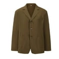 thumbnail image 6 of safuny Men's Casual Suit Jacket Notch Lapel 3 Button Closure Lightweight Stylish Soft Fabric 2 Side Pockets Suitable for Business Office Travel Parties Daily Wear Brown L, 6 of 6