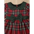 thumbnail image 6 of Hirigin Toddler Baby Girl Christmas Plaid Dress Short Sleeve Bowknot Red Princess Dres 6M 12M 2T 3T 4T Xmas Party Clothes, 6 of 7