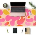thumbnail image 3 of Pink Modern Abstract Desk Mat XXL Cute Pink Large Mouse Pad, Keyboard Mat, Desk Accessories for Women Office Decor, Extended Mousepad, NonSlip Rubber Base, Stitched Edges, 31.5x15.7 in, 3 of 6