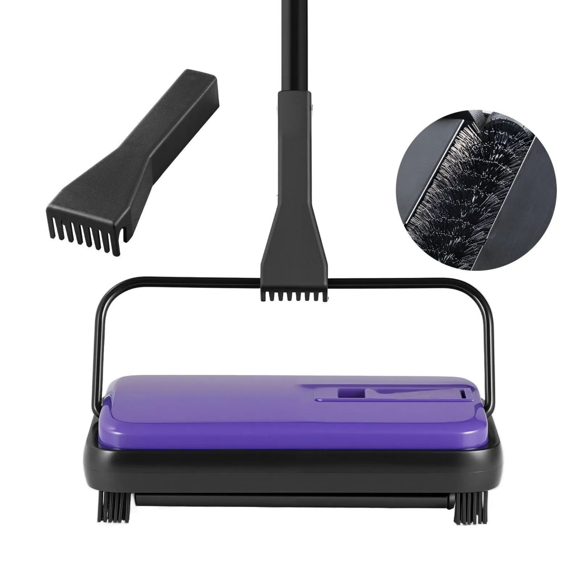 6.7" Manual Carpet Sweeper, Floor Sweeper with 300 ml Dustbin for Pet Hair & Home Office
