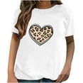thumbnail image 1 of Camiseta de manga corta informal con estampado de amor para mujer Pompotops  hkajfhjk458824, 1 of 4