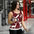 thumbnail image 6 of Bixox Women's Christmas Buffalo Plaid Printed Sleeveless Fitness Workout Running Quick-Dry Tank Top, 6 of 7