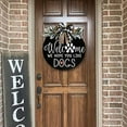 thumbnail image 2 of GRNSHTS Front Door Welcome Sign, Round Wood Room Door Decor, Spring Wreath, Farm Porch Hanging Sign for Those Family With Pets, 2 of 9
