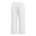thumbnail image 4 of SBYOJLPB Women's Plus Size Pants Solid Color Elastic Waist Drawstring Pants with Pocket, 4 of 7