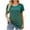 Army Green, variant on Timegard Top for Women Ruffle Short Sleeve 1 Shoulder Scoop Neck Comfy Loose Casual Summer Tee Shirts