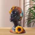thumbnail image 4 of Estatua de mujer africana, estatua africana de resina, escultura artística femenina, figura de mujer africana de girasol para estantería de chimenea, 4 of 6