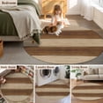 thumbnail image 5 of Round Rug 7Ft Washable Non-Slip, Brown Wood Grain Circle Area Rugs for Living Room Bedroom, Ombre Rustic Retro Wooden Plank Indoor Floor Mats Carpet Runner for Home Decor Aesthetic, 5 of 8