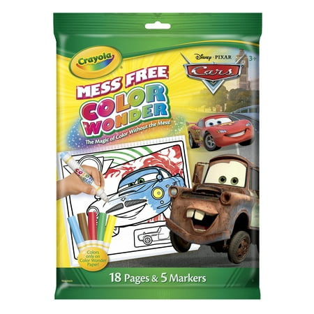 Crayola 18-Page Disney Cars Drift Color Wonder Coloring Pad and 5 Color Wonder Markers