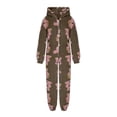 thumbnail image 4 of EGNMCR Pantalon Long Fille Manches Longues Imprimé Combinaison à Capuche Manches Longues Pyjama Décontracté Hiver Chaud Combinaison de Nuit Fille Polyester Combinaison, 4 of 6